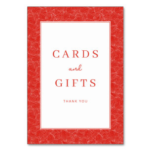 Tackkort med Grateful Red Serif Bordsnummer