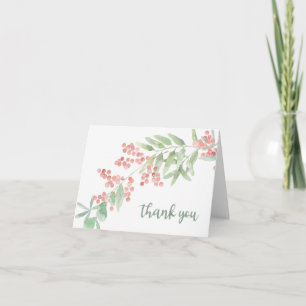 Tackkort med gren av blommor och löv kort