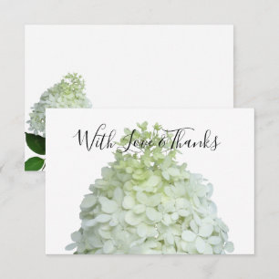 Tackkort med Limelight Hydrangea i blomsterform Inbjudningar