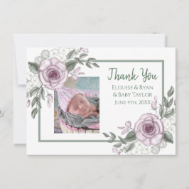 Tackkort med Nyfödd bebis Photo Kort