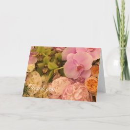 Tackkort med orkidé och peony