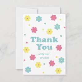 Tackkort med pastellfärgade blommor tack kort