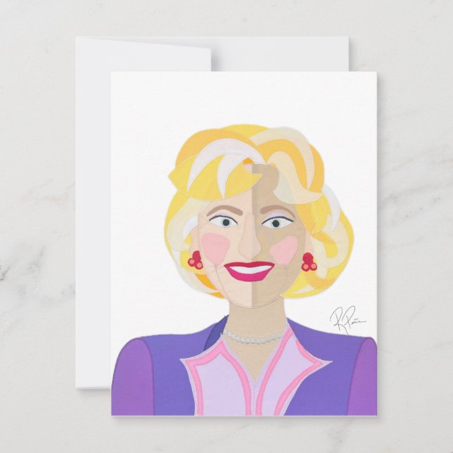 Tackkort med Ros-flat design Tack Kort (Framsida)