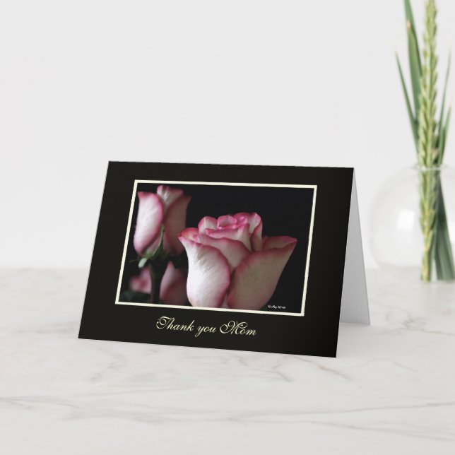 Tackkort med ros för mamma (Framsida)