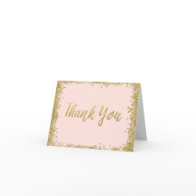 Tackkort med rosa guldglitter