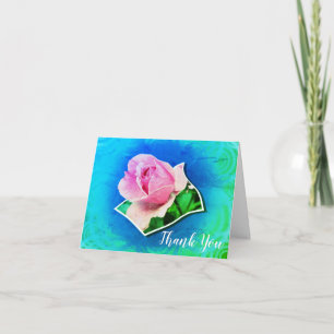Tackkort med rosa knopp blommig konst