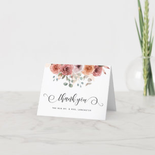 Tackkort med rosafärgad blommig komposition och pa