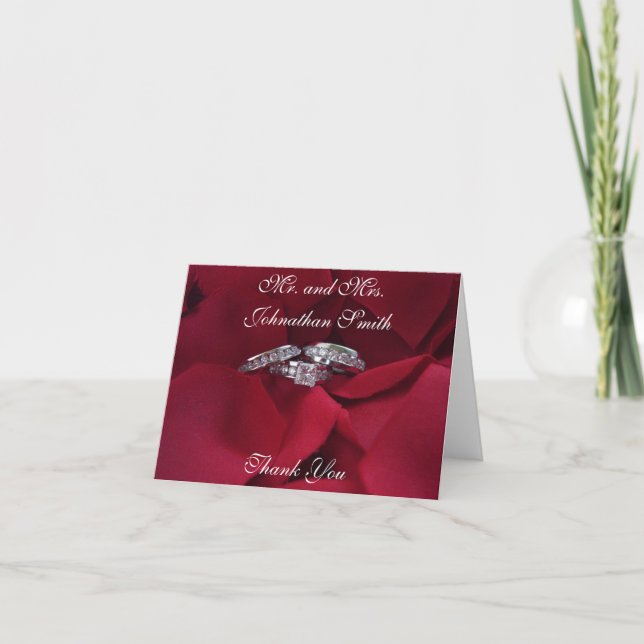 Tackkort med rosblad (Framsida)