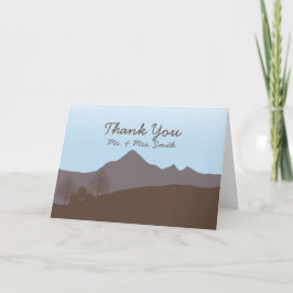 Tackkort med rustic mountain-akvarellmotiv