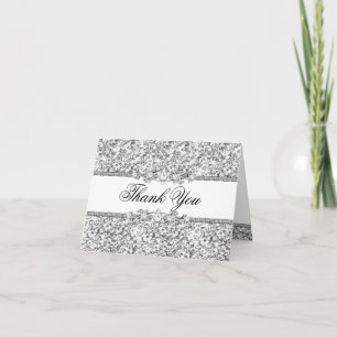 Tackkort med silverglitter och juveler