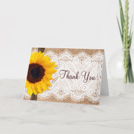 Tackkort med solrosor och burlapspets