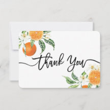 Tackkort med söta apelsiner