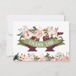 Tackkort med tekopp och blommor tack kort