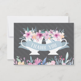 Tackkort med tekopp och blommor tack kort