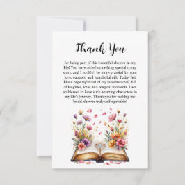 Tackkort med tema bok och ring inbjudningar