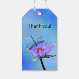 Tackkort med Trollslända och Näckros Presentetikett