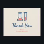 Tackkort med vetenskaplig tema för bägare och prov vykort<br><div class="desc">Tackkort med en söt teckning av ett provrör och en bägare. Perfekt för vetenskapsentusiaster.</div>