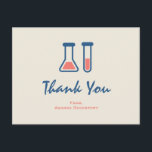 Tackkort med vetenskaplig tema för bägare och prov vykort<br><div class="desc">Tackkort med en söt teckning av ett provrör och en bägare. Perfekt för vetenskapsentusiaster.</div>