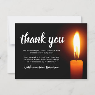 Tackkort Memorial Candle Anteckningskort