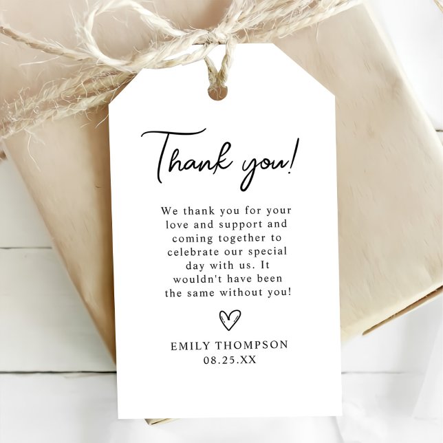 Tackkort Minimalistiskt Tacksamhetspresent Presentetikett (Skapare uppladdad)