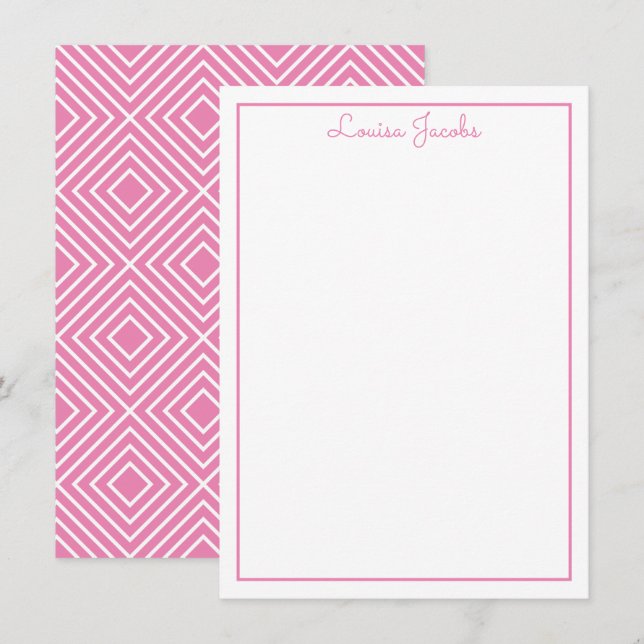TACKKORT modern enkel namn godis rosa Tack Kort (Fram/baksida)