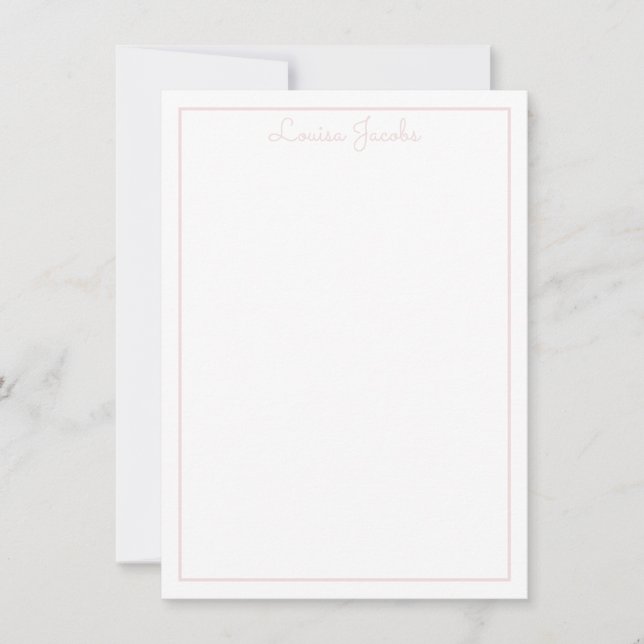 TACKKORT modern enkel namn rosablush rosa Tack Kort (Framsida)