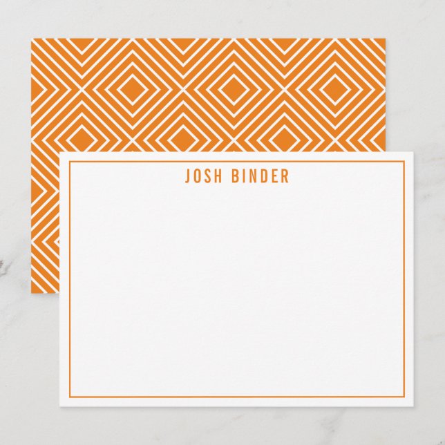 TACKKORT modern minimal namnet orange Tack Kort (Fram/baksida)