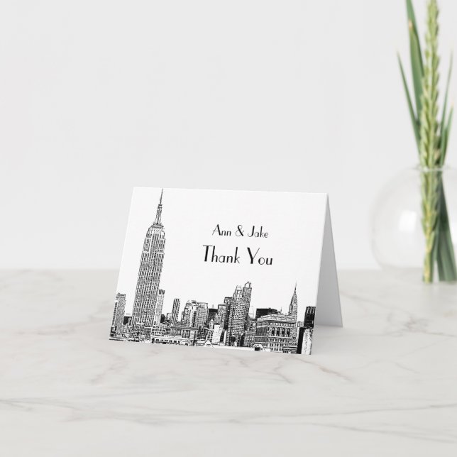 Tackkort NYC Skyline Etched 01 (Framsida)
