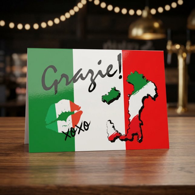 Tackkort på italianska Grazie (Italian Thank You Cards)