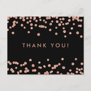 Tackkort Ro Guld Glitter Konfetti Black Vykort