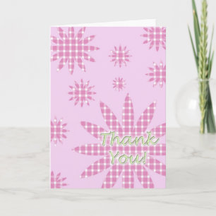 Tackkort Rosa Rutiga Blommor