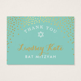 TACKKORT-Rustika spot-konetti guld MINT Visitkort