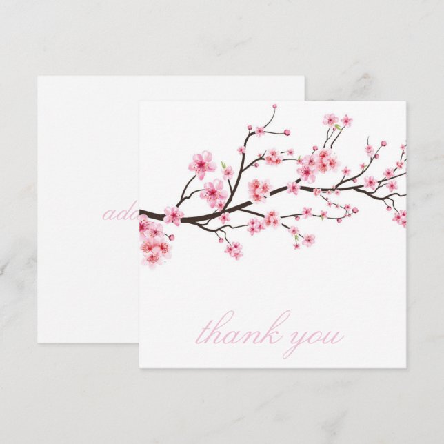 TACKKORT : SAKURA KIRSEBÄRSBLOMMOR TACK KORT (Fram/baksida)