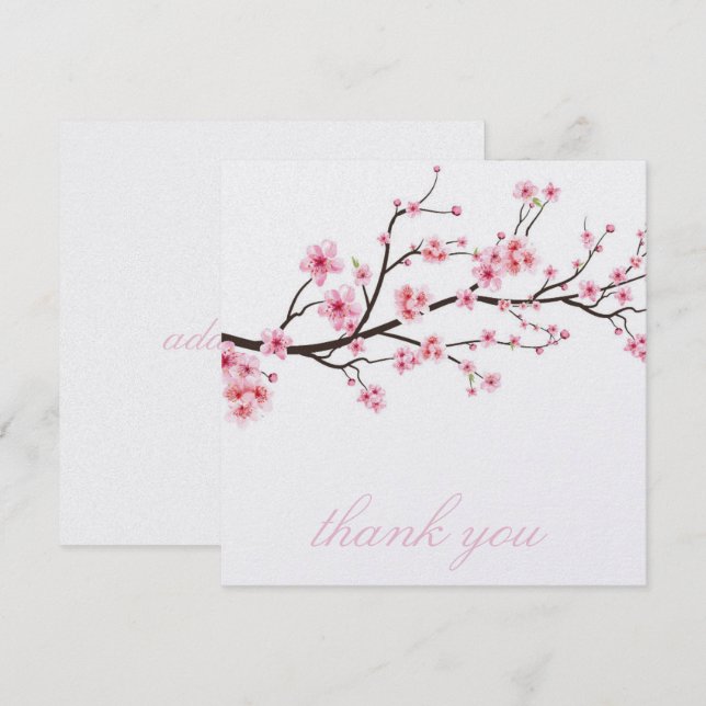 TACKKORT  : SAKURA KÖRsbärsblommor Tack Kort (Fram/baksida)