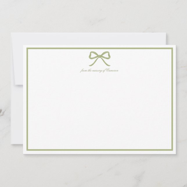 Tackkort Snygg Babyshower med rosett Tack Kort (Framsida)