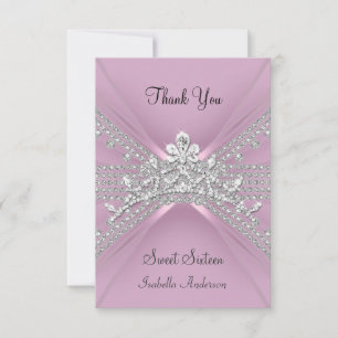 Tackkort Sweet Sixteen 16 Tiara Rosa Tack Kort