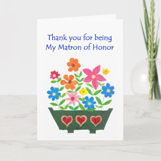 Tackkort till Matron of Honor (Framsida)