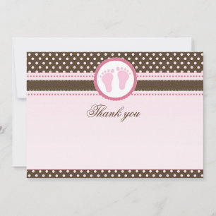Tackkort tomt rosa brunt baby shower inbjudningar