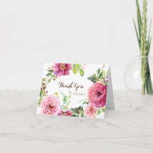 Tackkort Vattenfärg Blommig Bröllop