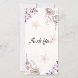 Tackkort Vattenfärg Blommig Design Tack Kort