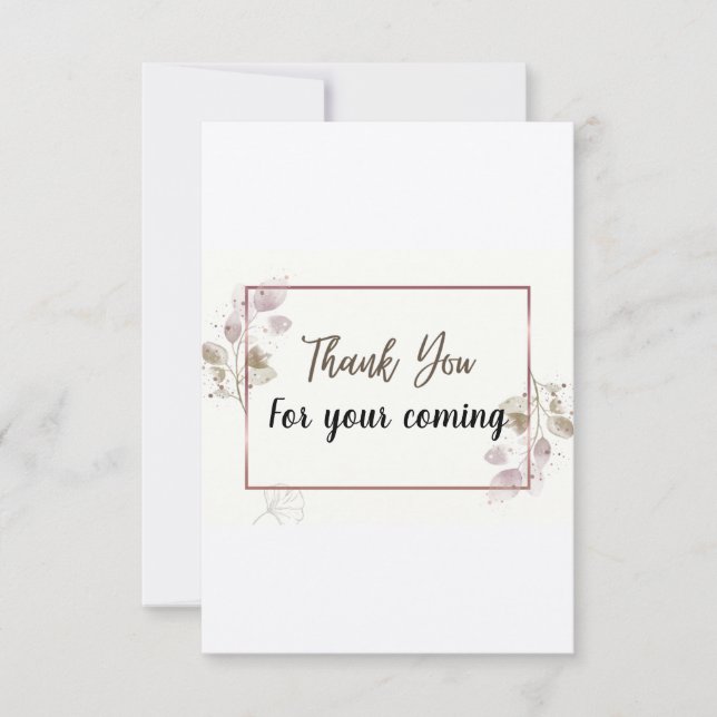 Tackkort vattenfärg eukalyptus element. tack kort (Framsida)