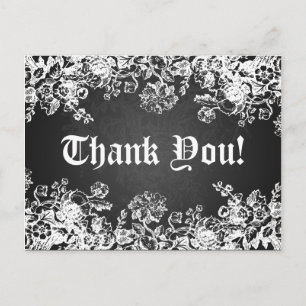 Tackkort Victorian Flourish Black Vykort