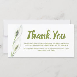 Tackkort | White Lily Blommigt Kort