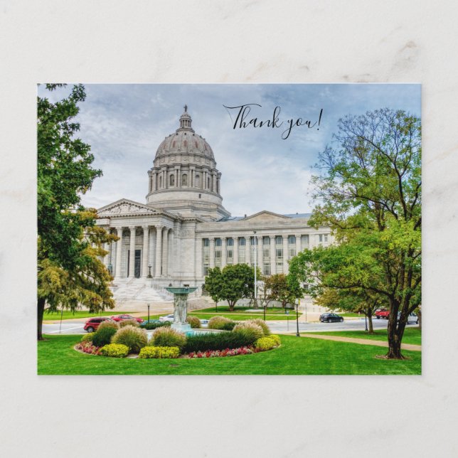 Tackkortet Missouri Capitol Vykort (Framsida)