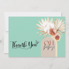 Tackkortmall för vild blomster boho baby shower tack kort