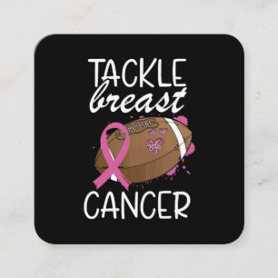 Tackla Cancer Bröstcancer Medvetenhet Band Fyrkantigt Visitkort