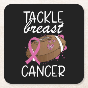 Tackla cancer Bröstcancer - medvetenhetsband Underlägg Papper Kvadrat