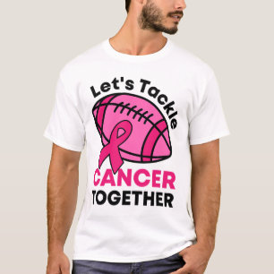 Tackla Cancer Tillsammans Fotboll Bröstcancer Band T Shirt