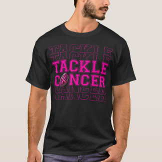 Tackla fotboll rosa band bröstcancer medvetenhet t shirt