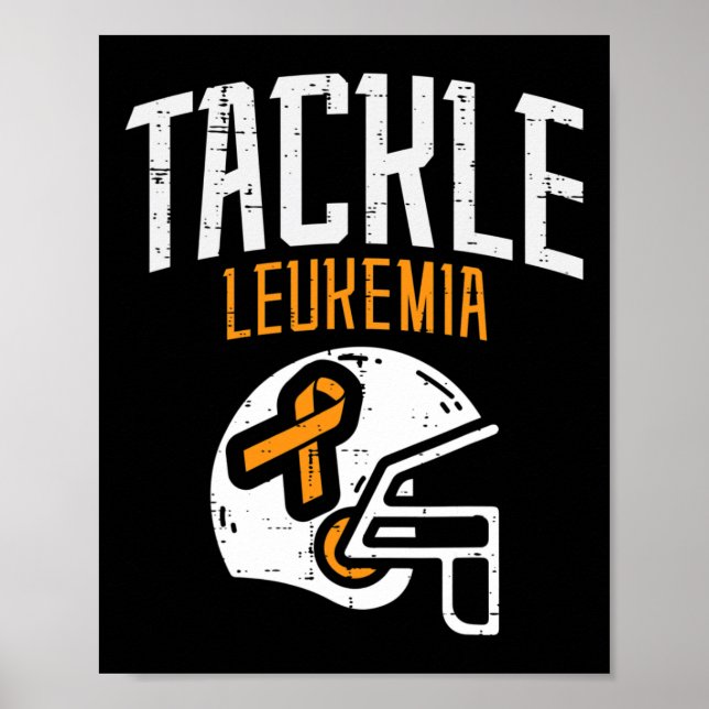 Tackla Leukemi Hjälm Orange Band Blodcancer  Poster (Framsidan)